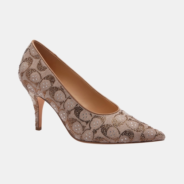 Women's Daisy Crystal Signature Jacquard Pumps