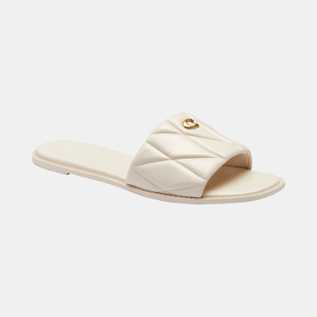Women's Holly Quilted Leather Sandals - Chalk