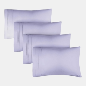 Pillowcase Set of 4 Soft Double Brushed Microfiber - Queen - Lavender