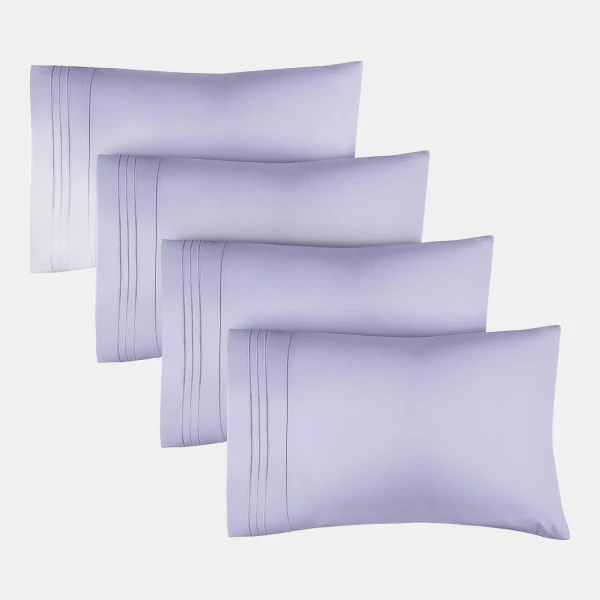 Pillowcase Set of 4 Soft Double Brushed Microfiber - Queen - Lavender