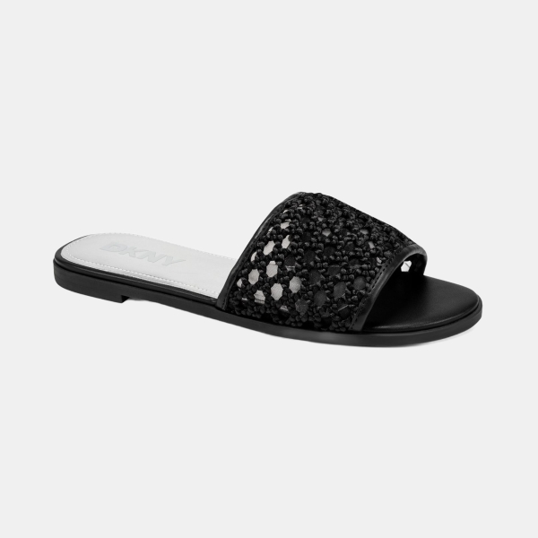 DKNY Women's Winter Slip-On Flat Sandals - Black