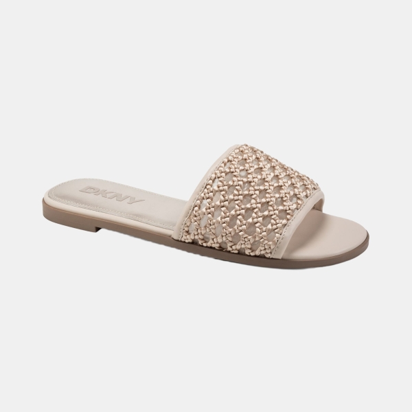 DKNY Women's Winter Slip-On Flat Sandals - Natural
