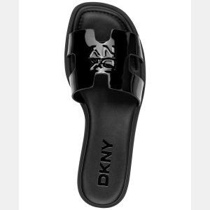 DKNY Women's Columba Slide Flat Sandals - Black Patent - Image 5
