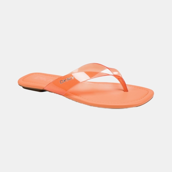 DKNY Women's Hampton Flip Flop Sandals - Orange Sherbert Smooth