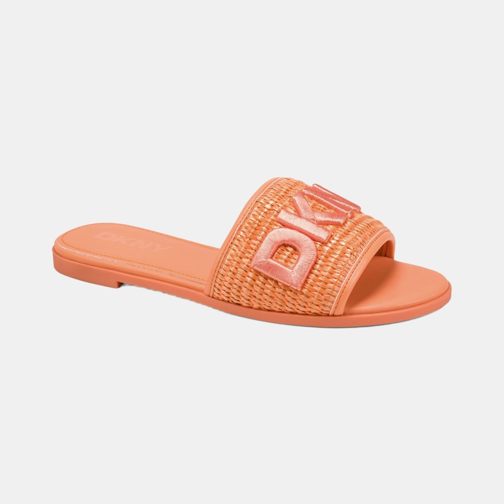 DKNY Women's Winslet Slide Flat Sandals - Orange Sherbert