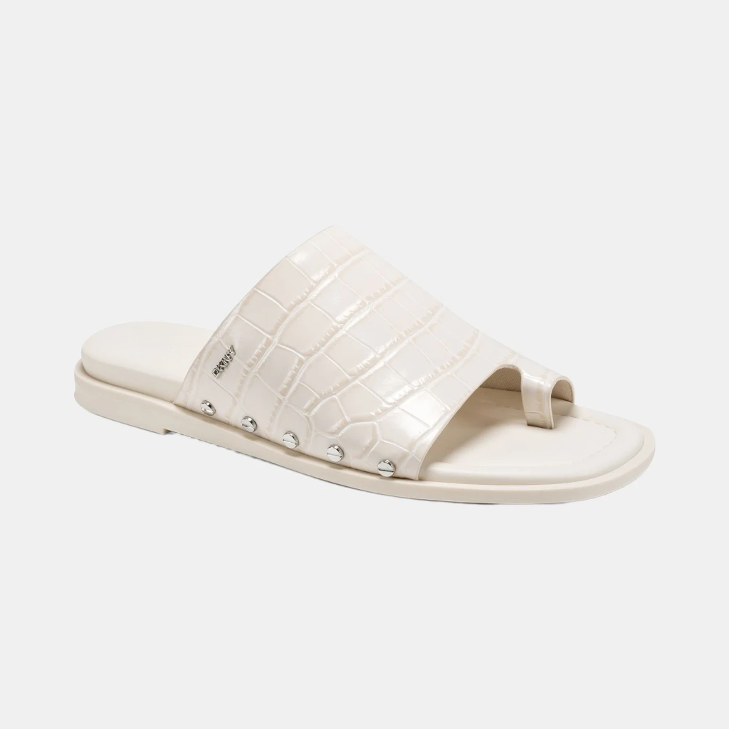 DKNY Women's Colwyn Slip-On Flat Sandals - Coconut Croco