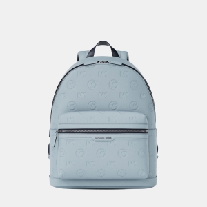 Michael Kors Outlet Cooper Medium Logo Debossed Dome Backpack - PALE OCEAN