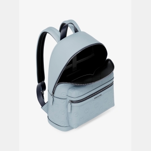 Michael Kors Outlet Cooper Medium Logo Debossed Dome Backpack - PALE OCEAN - Image 3
