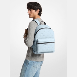 Michael Kors Outlet Cooper Medium Logo Debossed Dome Backpack - PALE OCEAN - Image 5