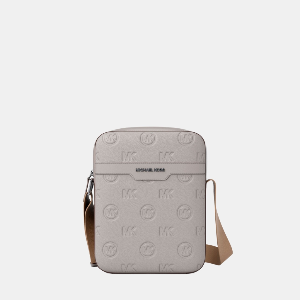 Michael Kors Outlet Cooper Logo Debossed Flight Bag - PEARL GREY