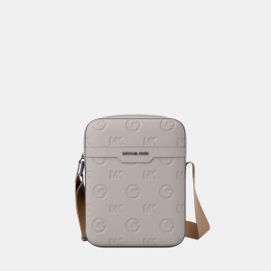 Michael Kors Outlet Cooper Logo Debossed Flight Bag - PEARL GREY