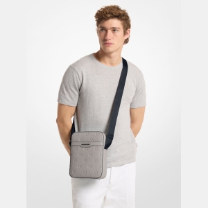 Michael Kors Outlet Cooper Logo Debossed Flight Bag - PEARL GREY - Image 5
