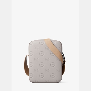Michael Kors Outlet Cooper Logo Debossed Flight Bag - PEARL GREY - Image 6