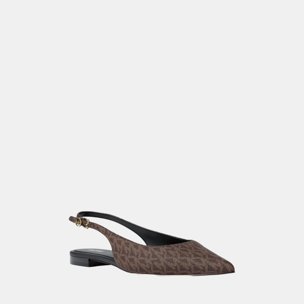 Michael Kors Outlet Amali Signature Logo Slingback Flat