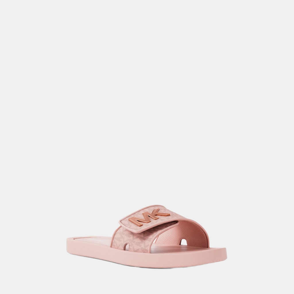 Michael Kors Outlet Palmer Signature Logo Slide Sandal - POWDER BLUSH