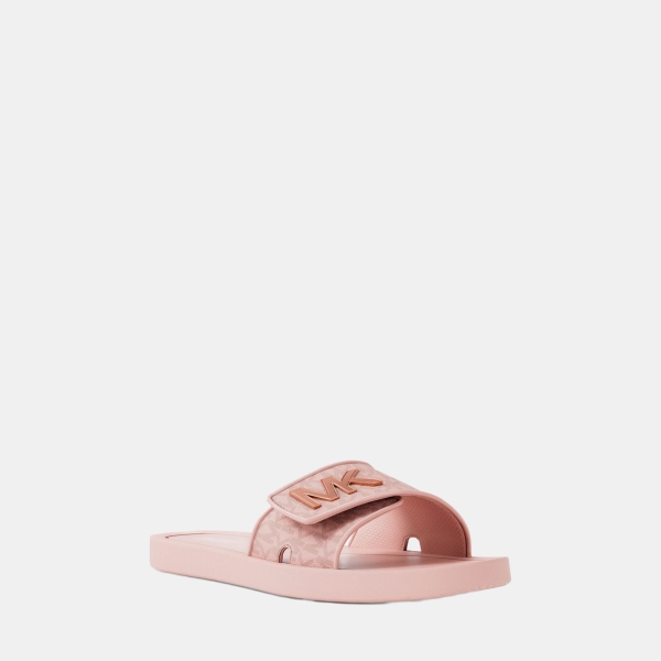 Michael Kors Outlet Palmer Signature Logo Slide Sandal - POWDER BLUSH