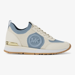 Michael Kors Outlet Jenkins Two-Tone Stretch Knit Trainer - PALE BLUE - Image 3