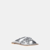 Michael Kors Outlet Elena Metallic Slide Sandal