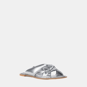 Michael Kors Outlet Elena Metallic Slide Sandal
