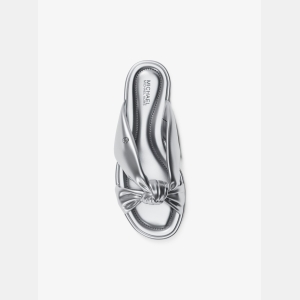 Michael Kors Outlet Elena Metallic Slide Sandal - Image 6