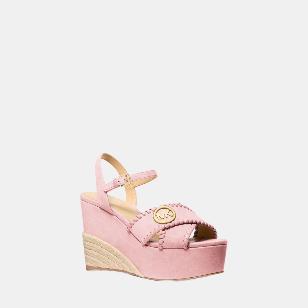 Michael Kors Outlet Hannah Suede Platform Sandal - POWDER BLUSH