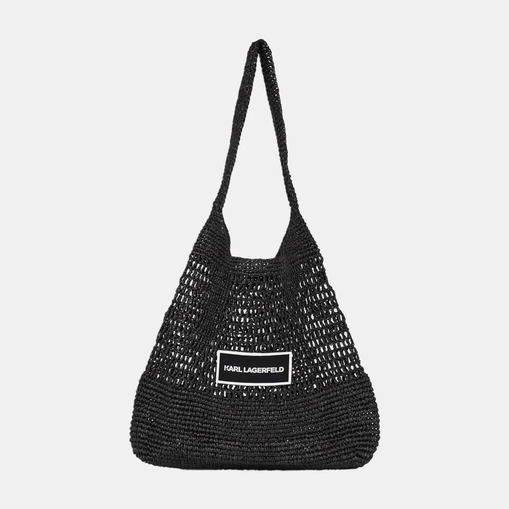 Karl Lagerfeld Logo crochet beach bag