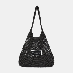 Karl Lagerfeld Logo crochet beach bag
