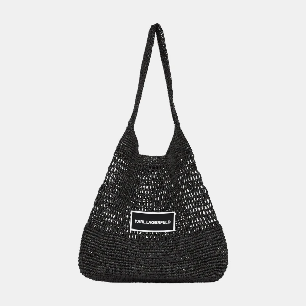 Karl Lagerfeld Logo crochet beach bag