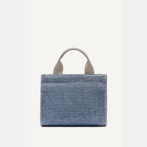 DKNY HADLEE SMALL STRAW LOGO TOTE - Liberty Sky - Image 6