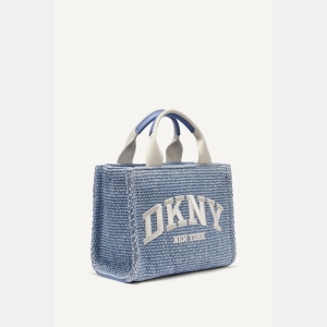 DKNY HADLEE SMALL STRAW LOGO TOTE - Liberty Sky - Image 4
