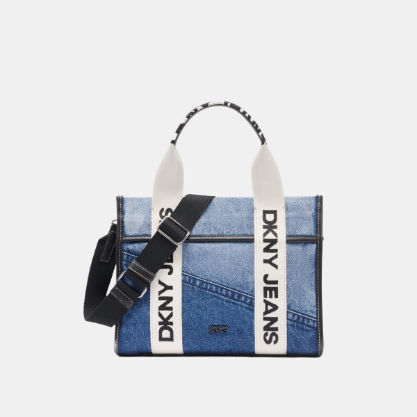 DKNY BARRETT MEDIUM TOTE CROSSBODY - Denim Multi