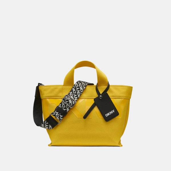 DKNY BRADY CANVAS LOGO CROSSBODY BAG - Taxi Yellow