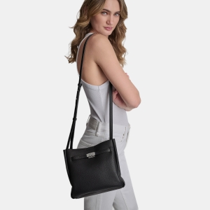 DKNY BRYAR CROSSBODY - Black/Silver
