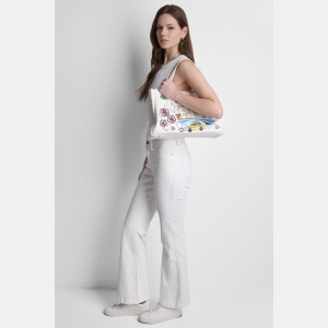 DKNY BRYAR LARGE SATCHEL - Marshmallow - Image 8