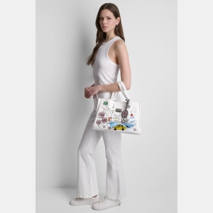 DKNY BRYAR LARGE SATCHEL - Marshmallow - Image 3
