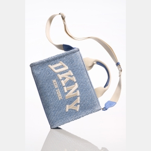 DKNY HADLEE SMALL STRAW LOGO TOTE - Liberty Sky - Image 3