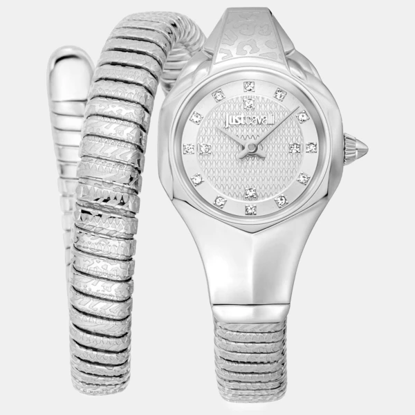 Just Cavalli Snake Quartz Silver Dial Women's Watch