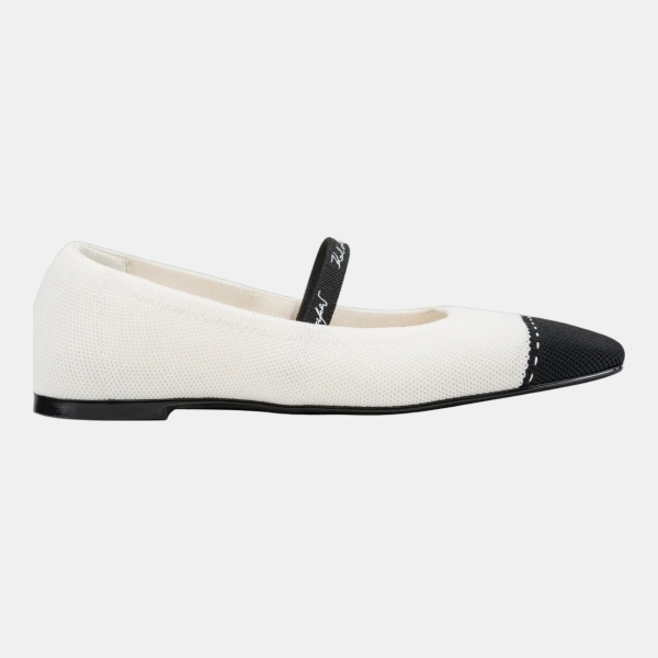 KARL LAGERFELD PARIS ZAILEY MARY JANE FLAT - Crm/Bk Combo