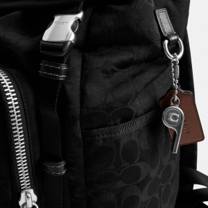 Coach Logan Backpack In Signature Nylon - Black - Image 7