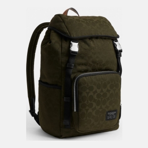 Coach Logan Backpack In Signature Nylon - Dark Moss - Image 6