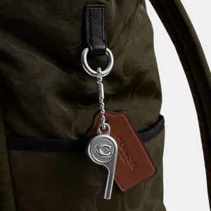 Coach Logan Backpack In Signature Nylon - Dark Moss - Image 8