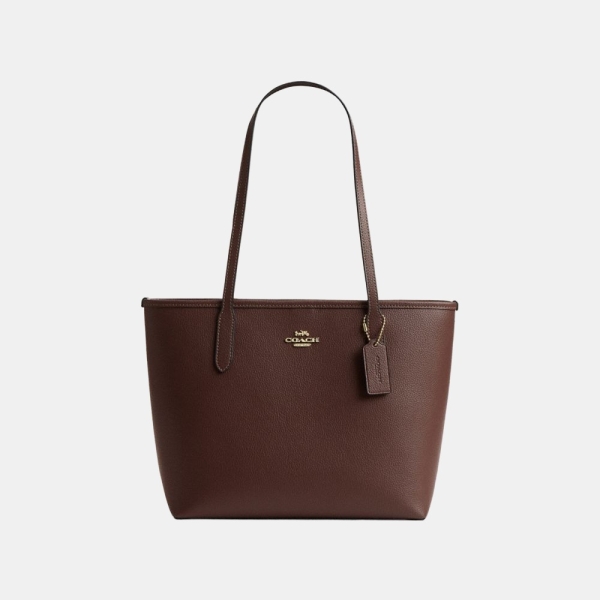 Coach Medium City Tote Bag - Gold/Maple