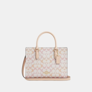 Coach Maggie Small Tote Bag In Signature Canvas - Gold/Chalk/Pink