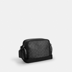 Coach Fletcher Crossbody Bag In Signature Canvas - Silver/Black Signature - Image 5