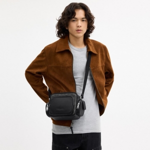Coach Fletcher Crossbody Bag In Signature Canvas - Silver/Black Signature - Image 3