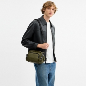 Coach Fletcher Crossbody Bag - Silver/Olive - Image 3
