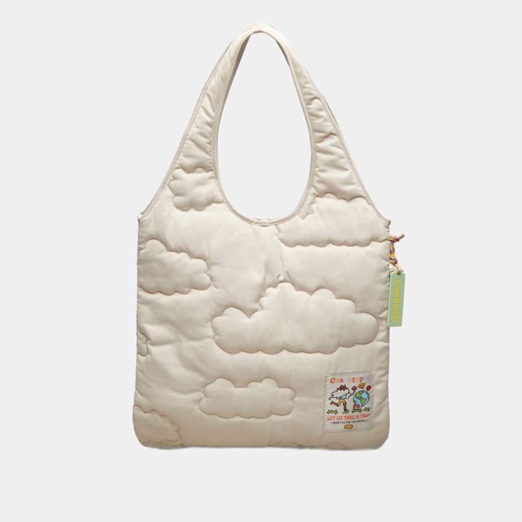 Coachtopia Loop Flat Tote With Cloud Quilting - Cloud