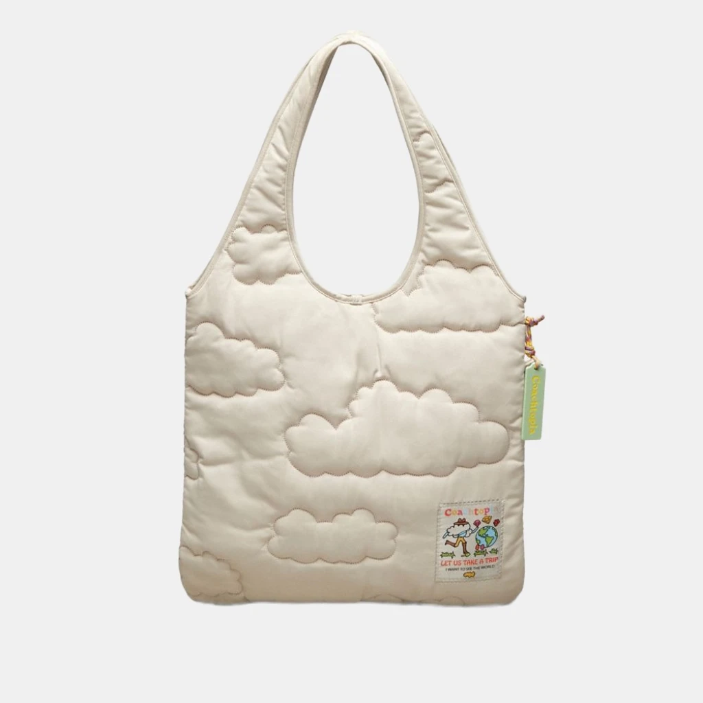 Coachtopia Loop Flat Tote With Cloud Quilting - Cloud