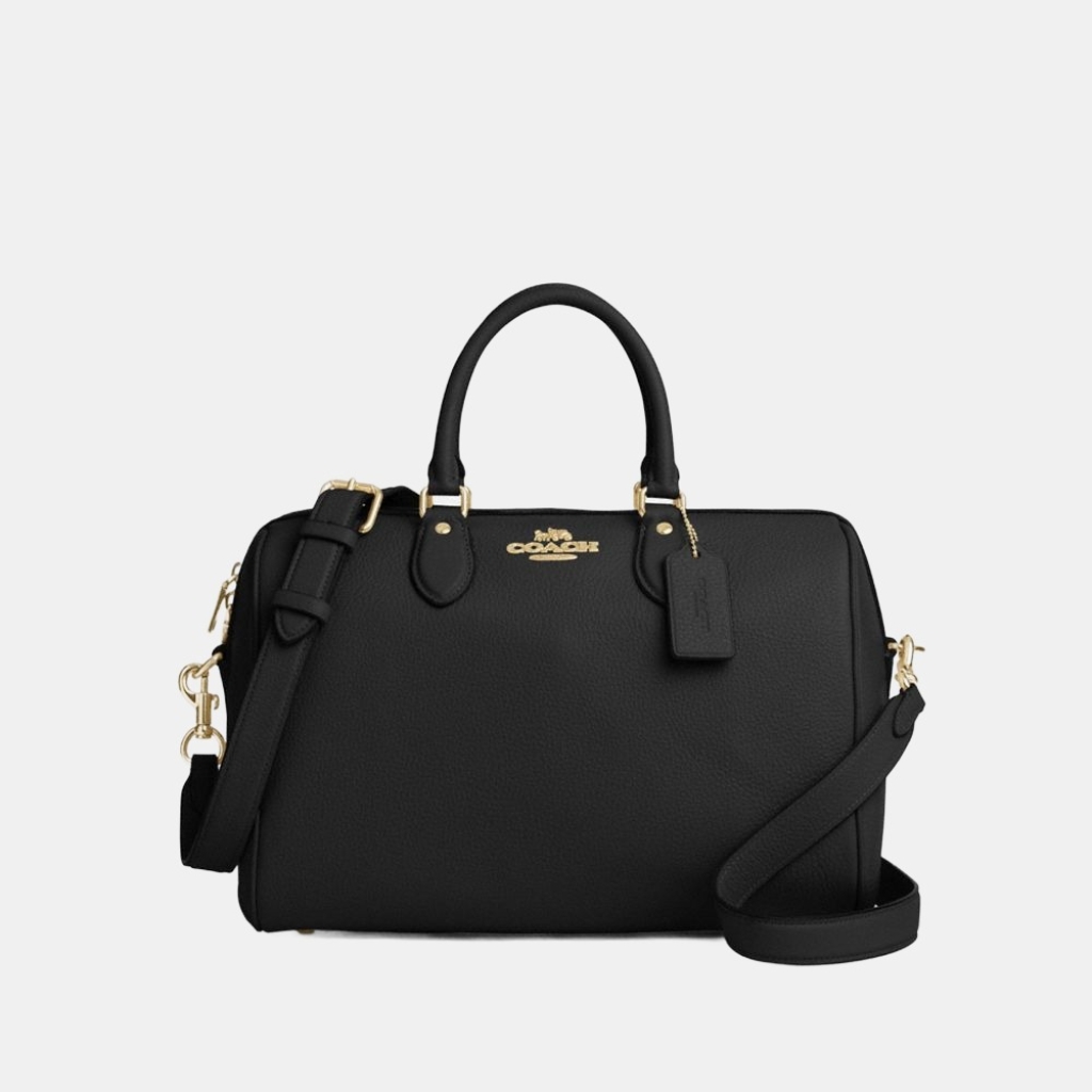Coach Rowan Large Satchel Bag - Gold/Black (CV960)