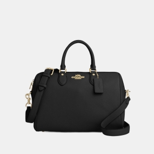 Coach Rowan Large Satchel Bag - Gold/Black (CV960)